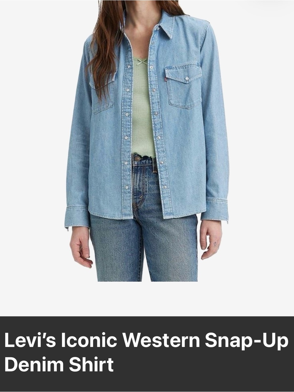 Levi's Light Blue Denim Button-Front Western Shirt